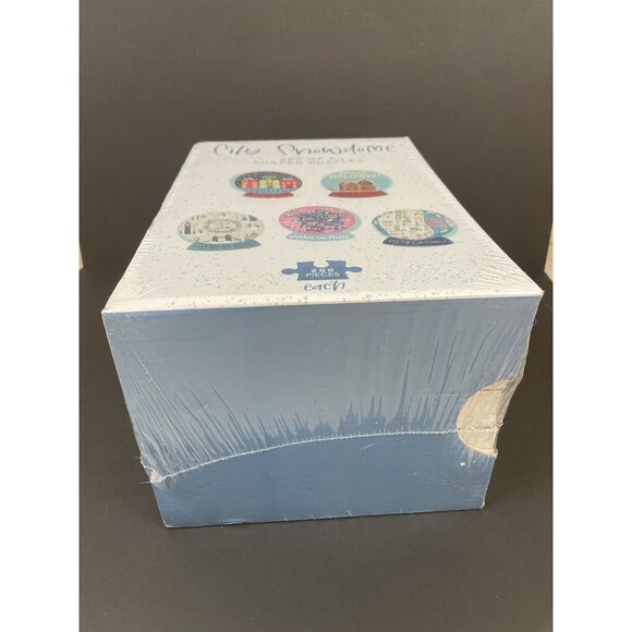 City Snowdome Set Of 5 Shaped Puzzles 200 Pcs Each New Holiday Puzzles Pink Sky - Picture 6 of 8